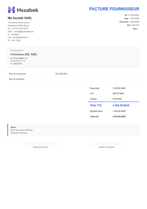 Facture fournisseur
